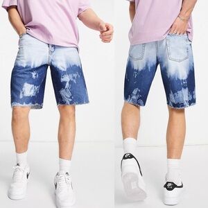 NEW Topman Extreme Wash Slim Shorts Denim Jean Button Fly Size 28 Topshop Cotton